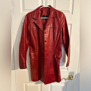 90's Leather Long Coat